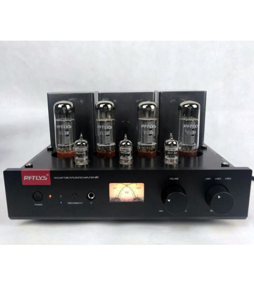 RFTLYS A1 EL34 Push-Pull Tube Amplifier HIFI EXQUIS Amp With 12au7 & 12ax7 Pre-Amp Lamp Bluetooth Receiver